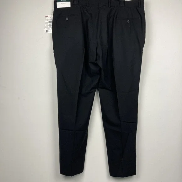 Brooks Brothers Mens Classic fit Dress Pants 42W 30L Black Solid Stretch Wool - Picture 7 of 8